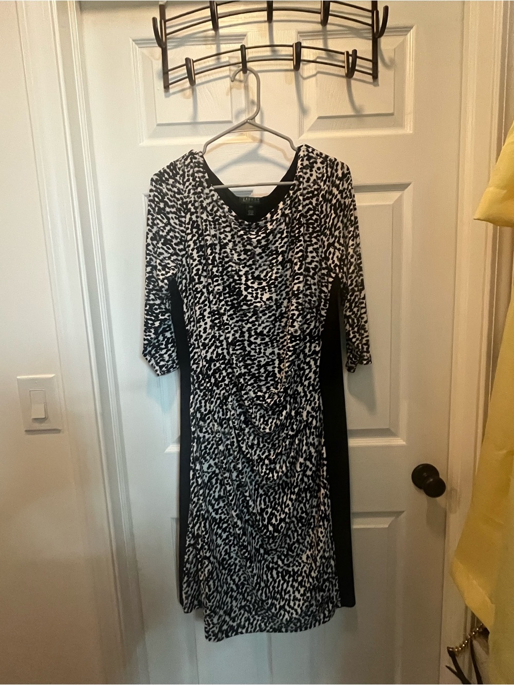 Lauren Ralph Lauren Black and White Printed Midi Dress